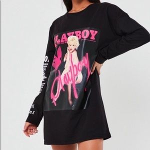 Misguided playboy oversized t shirt dress sz6